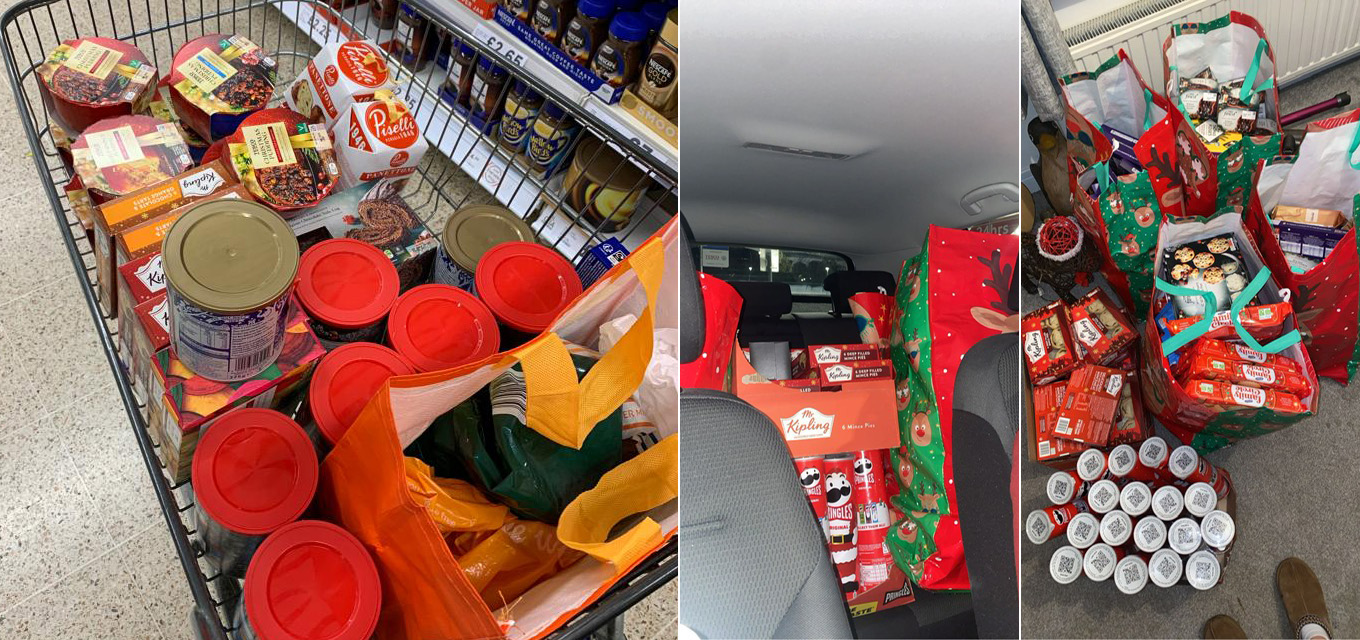 Christmas food shopping for foodbanks donation